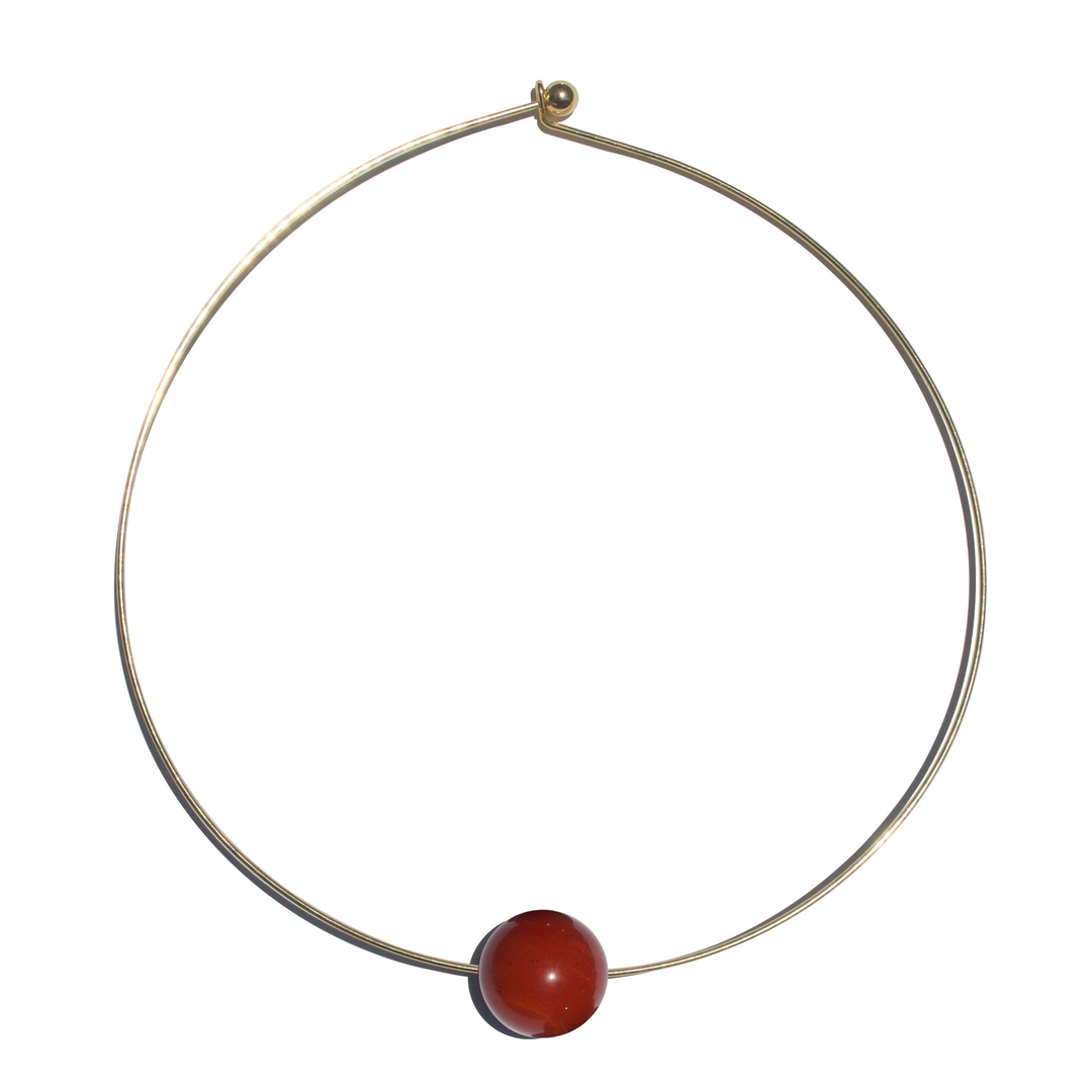 Poppy Jasper Ball Collar