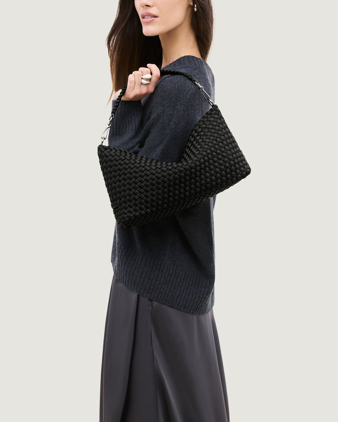 Porto Small Half-Moon Bag Onyx