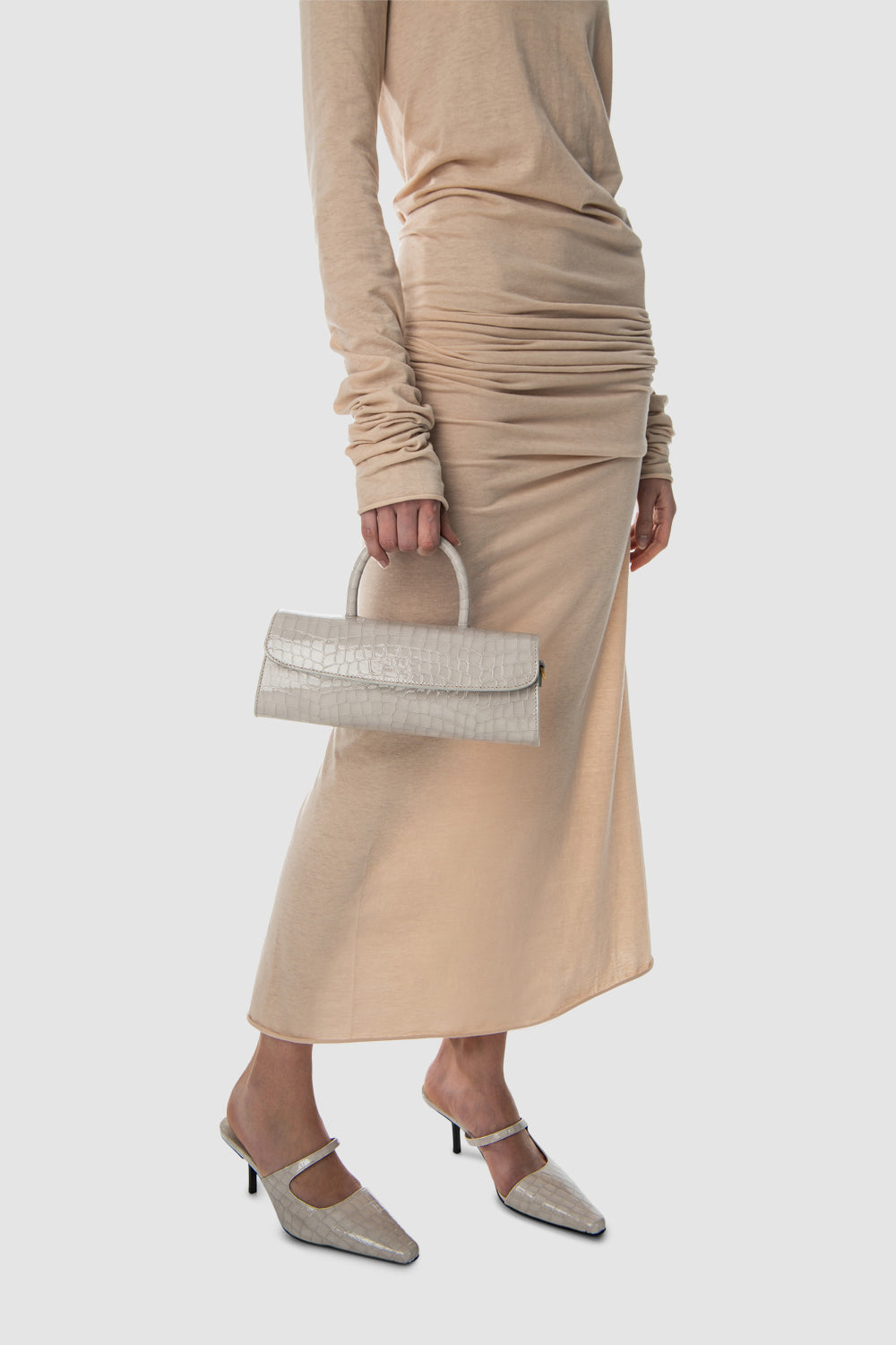 Serena Closed Toe Croco Embossed Mule