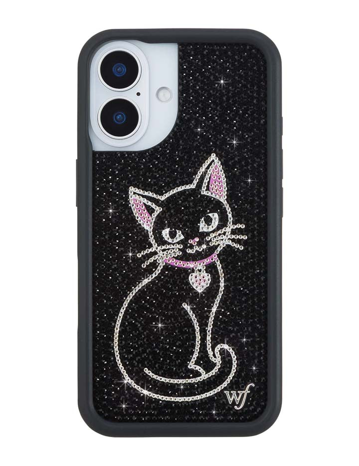 Rhinestone Black Cat iPhone Case