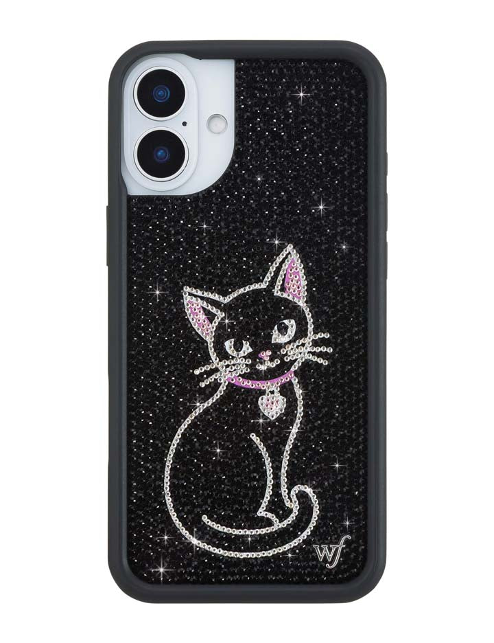 Rhinestone Black Cat iPhone Case