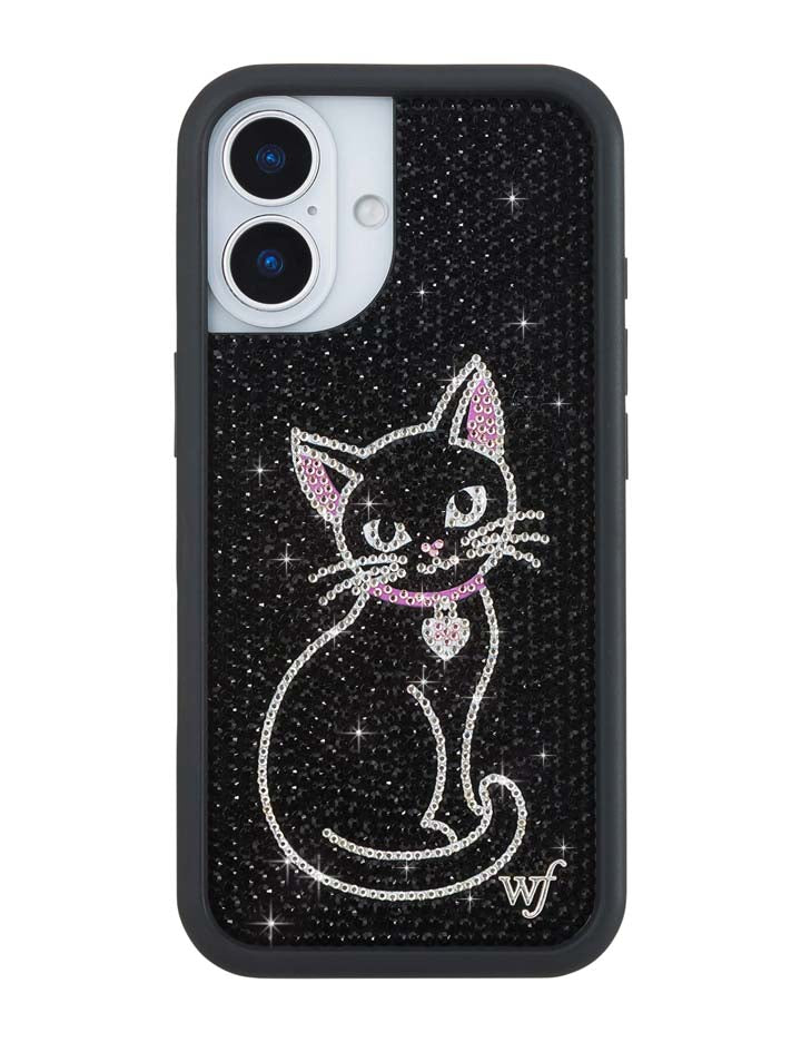Rhinestone Black Cat iPhone Case