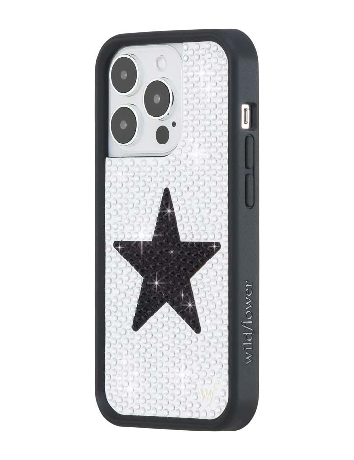 Rhinestone Star White and Black iPhone Case