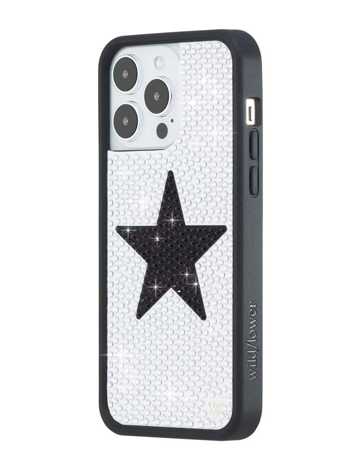 Rhinestone Star White and Black iPhone Case