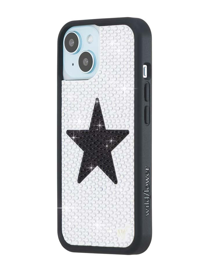 Rhinestone Star White and Black iPhone Case