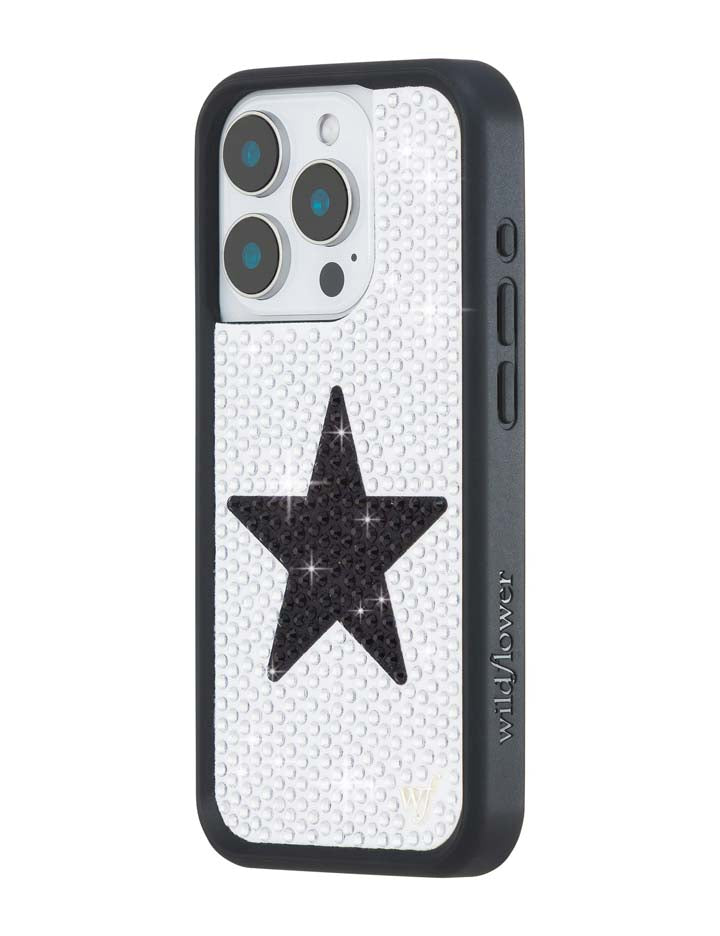 Rhinestone Star White and Black iPhone Case
