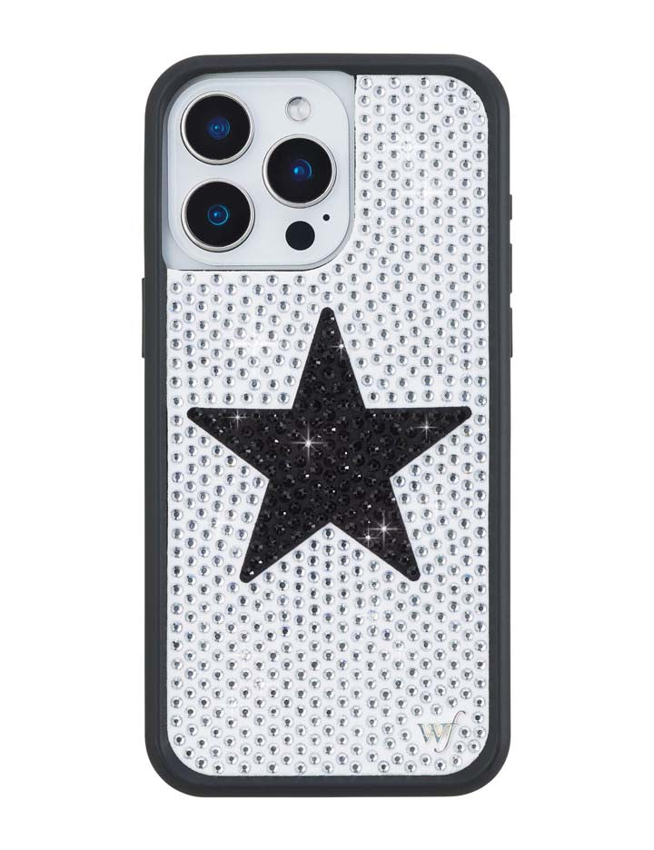 Rhinestone Star White and Black iPhone Case