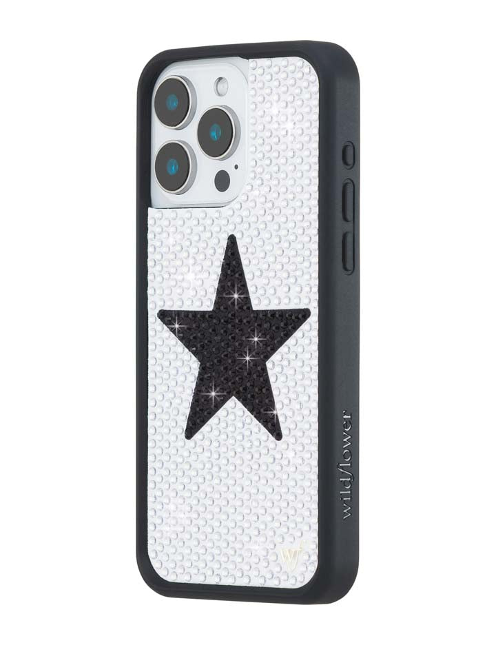 Rhinestone Star White and Black iPhone Case