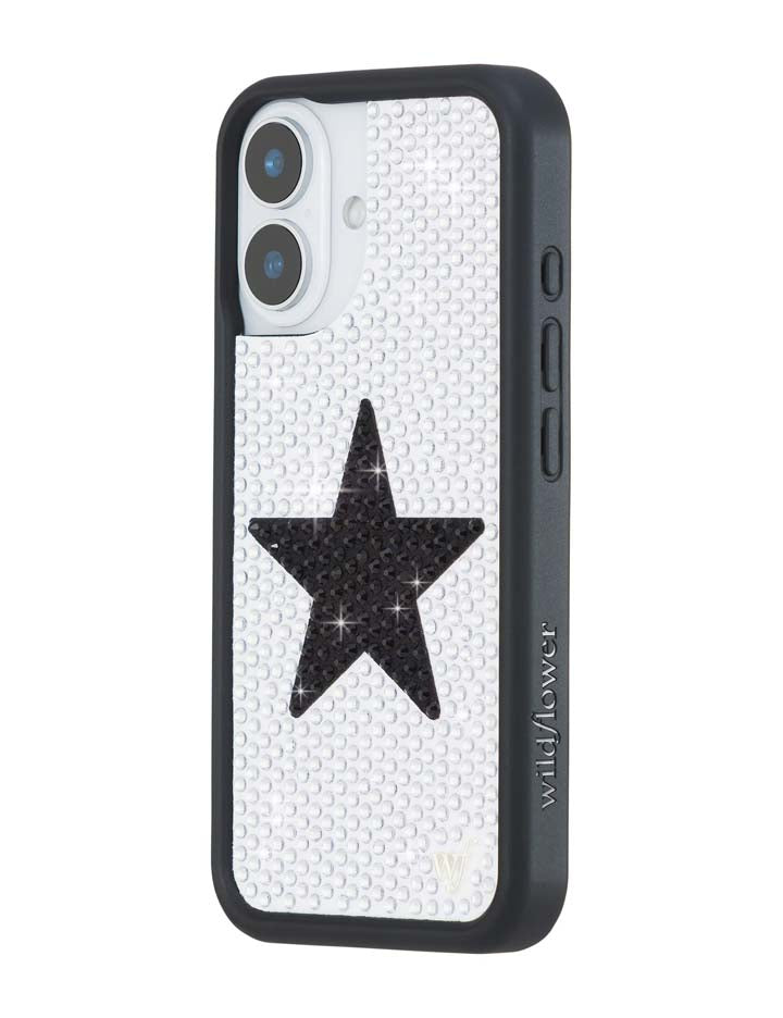 Rhinestone Star White and Black iPhone Case