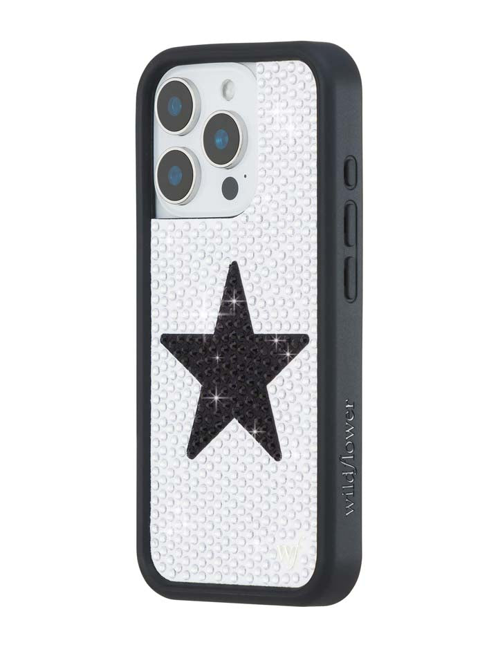 Rhinestone Star White and Black iPhone Case