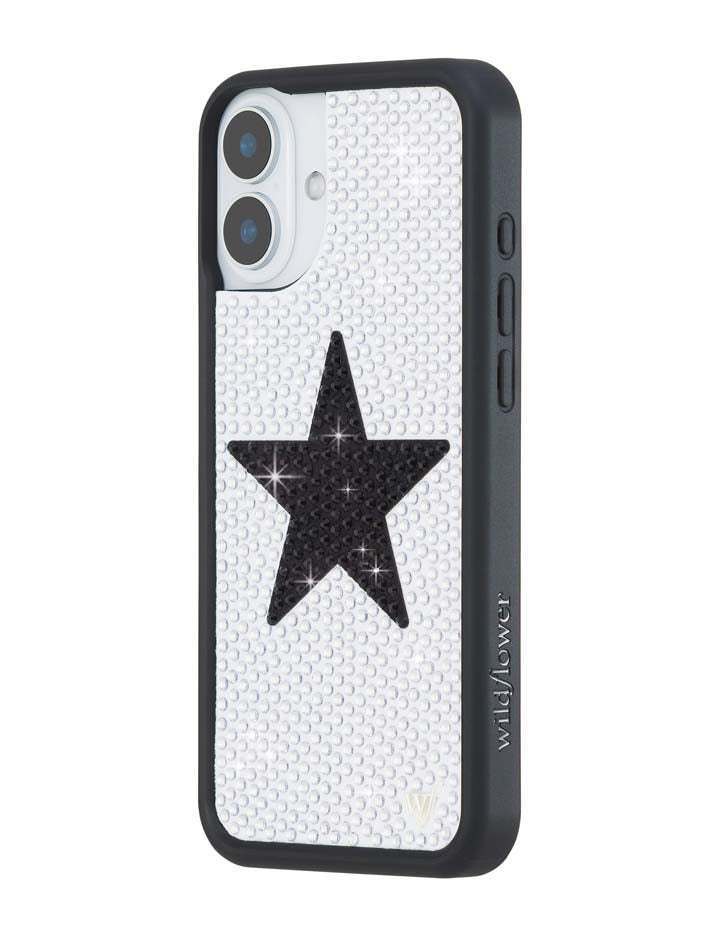 Rhinestone Star White and Black iPhone Case