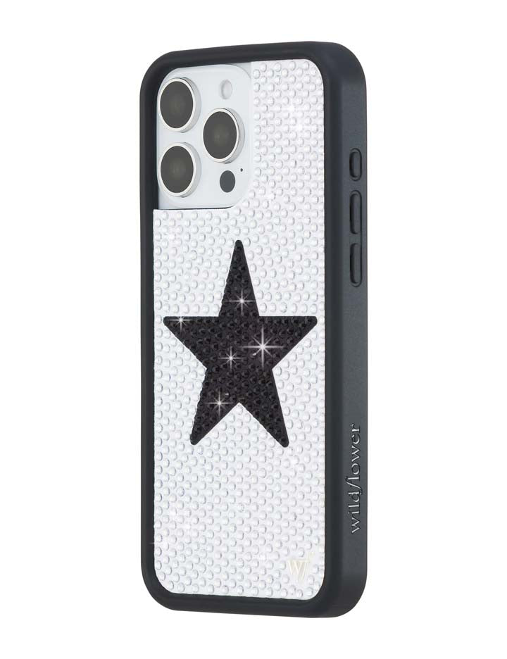 Rhinestone Star White and Black iPhone Case