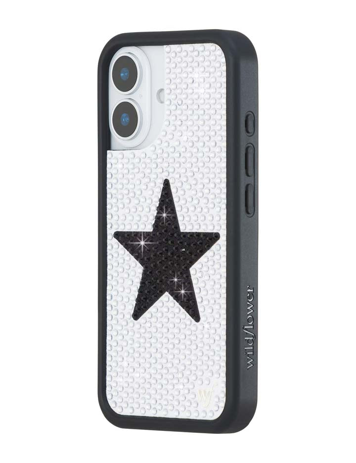 Rhinestone Star White and Black iPhone Case