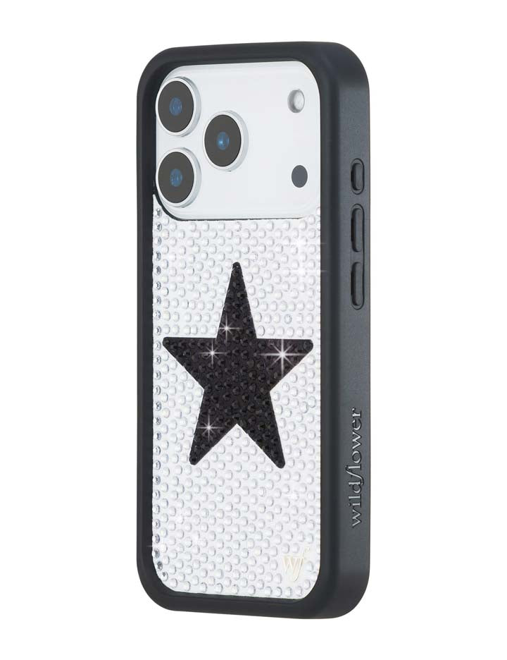 Rhinestone Star White and Black iPhone Case