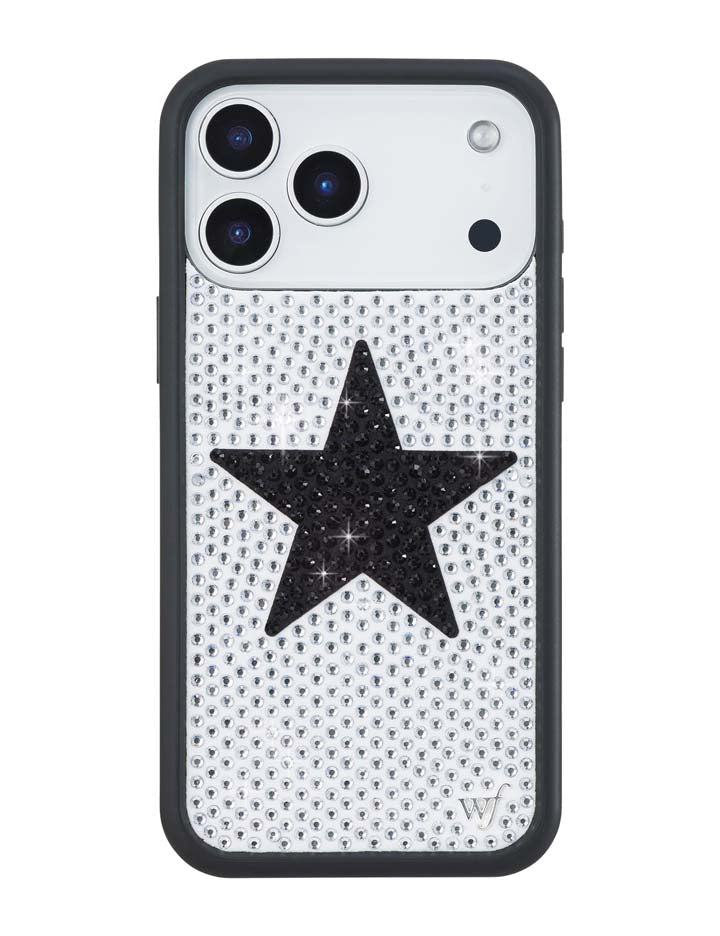 Rhinestone Star White and Black iPhone Case