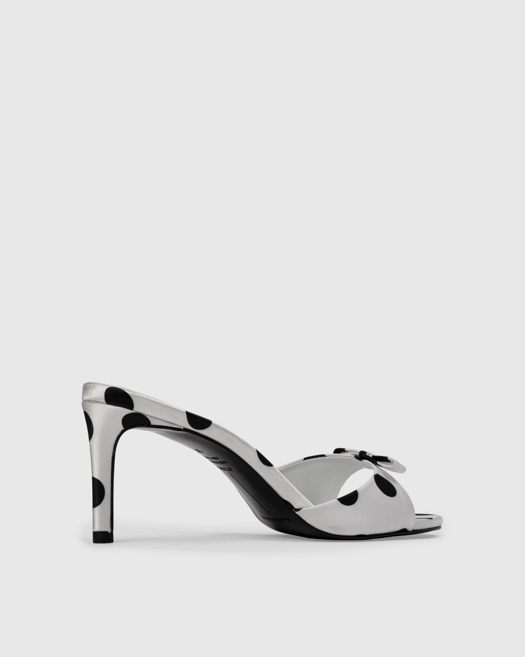 Albie 65 Satin Mule White Polka Dot