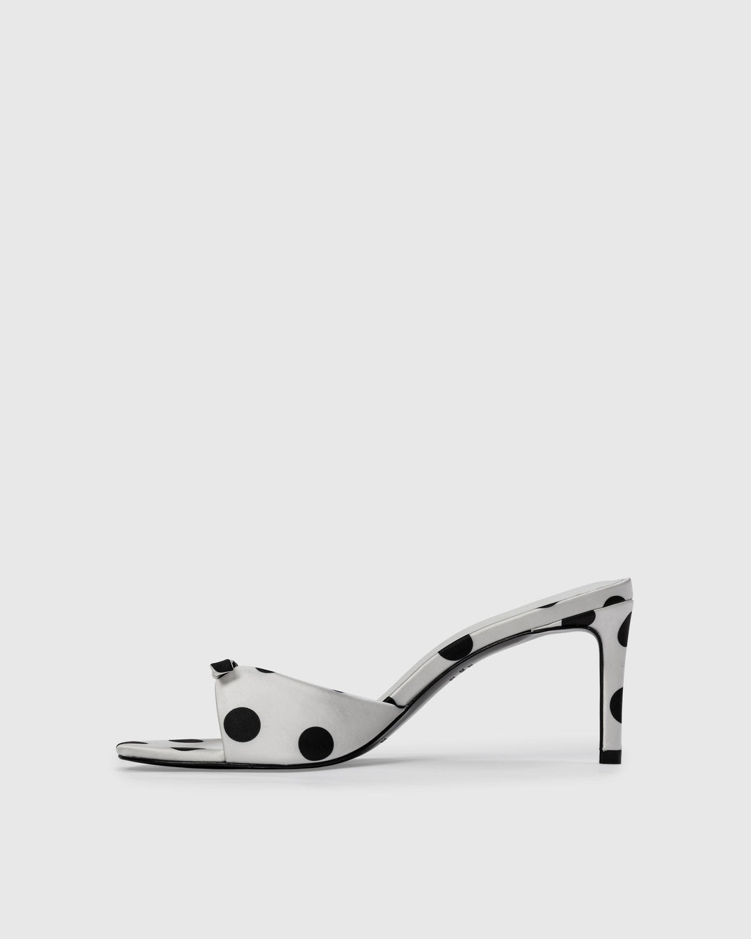 Albie 65 Satin Mule White Polka Dot
