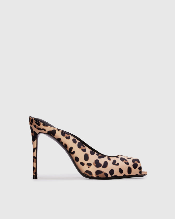 Shania 100 Satin Mule Cheetah