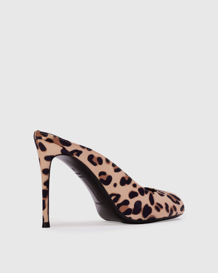 Shania 100 Satin Mule Cheetah