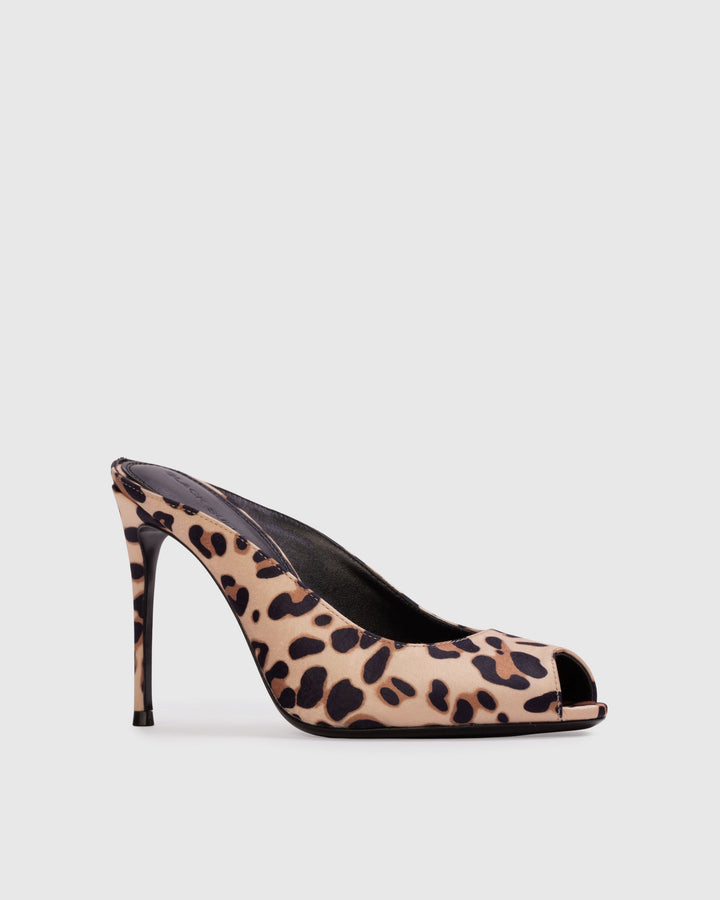 Shania 100 Satin Mule Cheetah