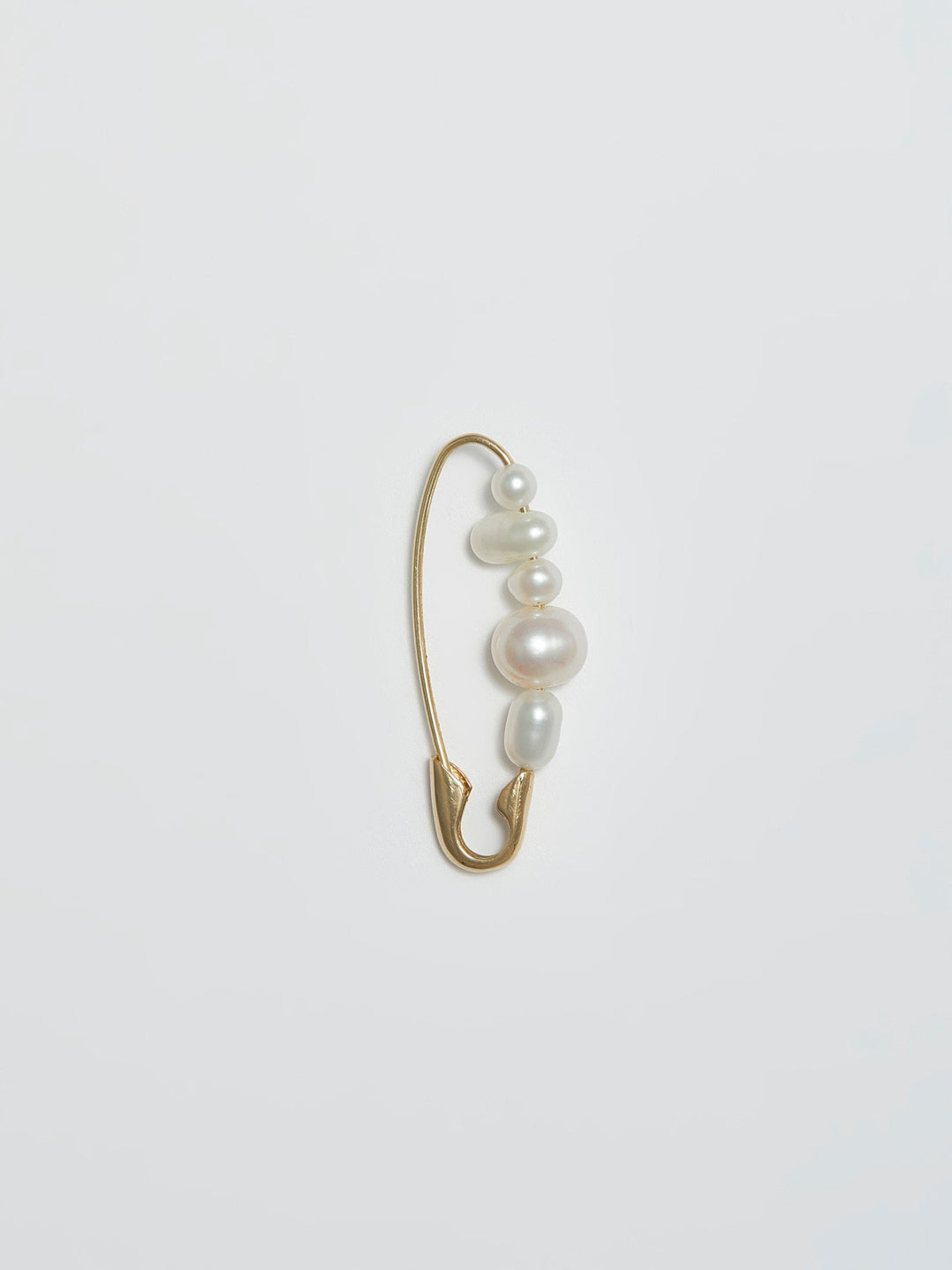 Mixed Pearl Safety Pin Earring