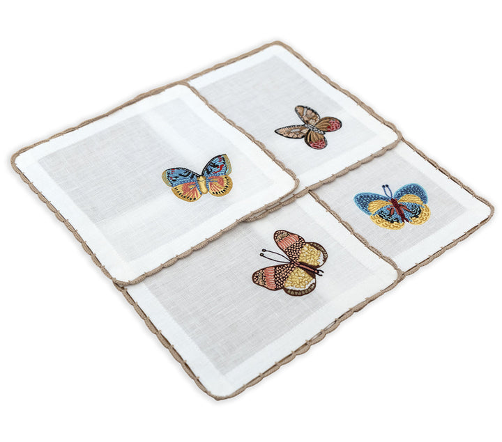 Flutter and Lace Cocktail Napkins, Set of 4