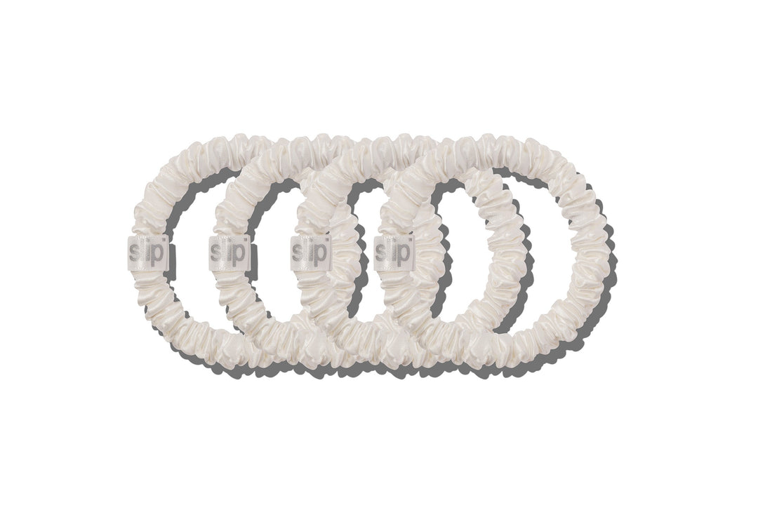 Back to School White Skinny Scrunchies