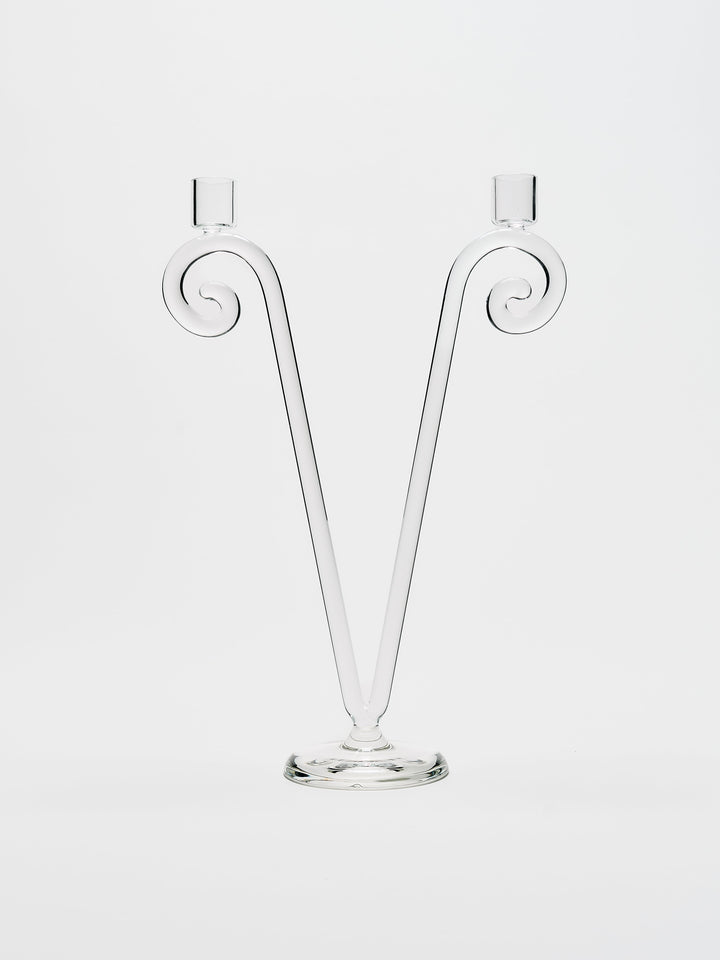 Double Stem Spiral Candleholder