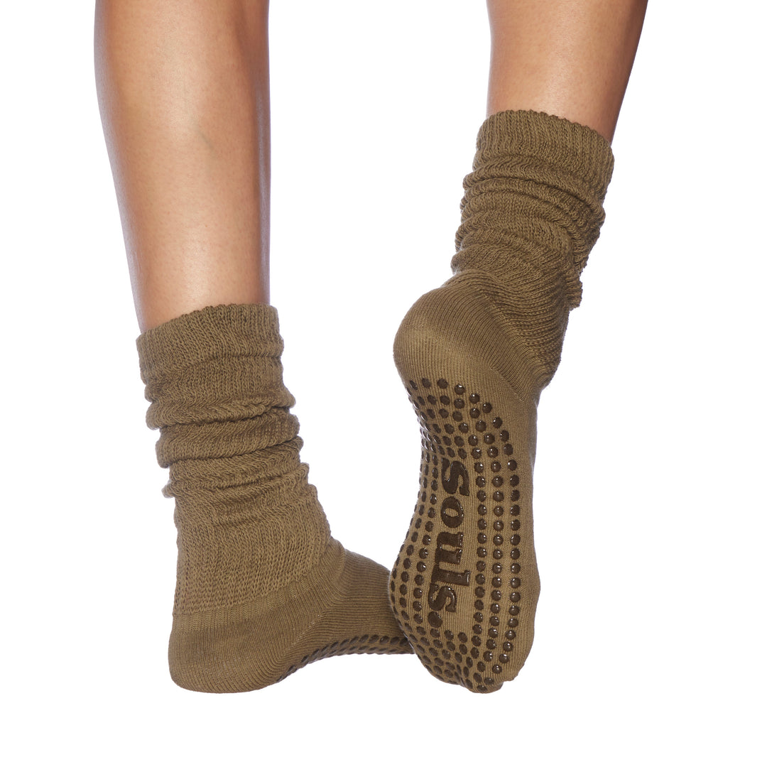 Olive Cloud Grip Socks