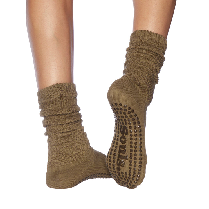 Olive Cloud Grip Socks