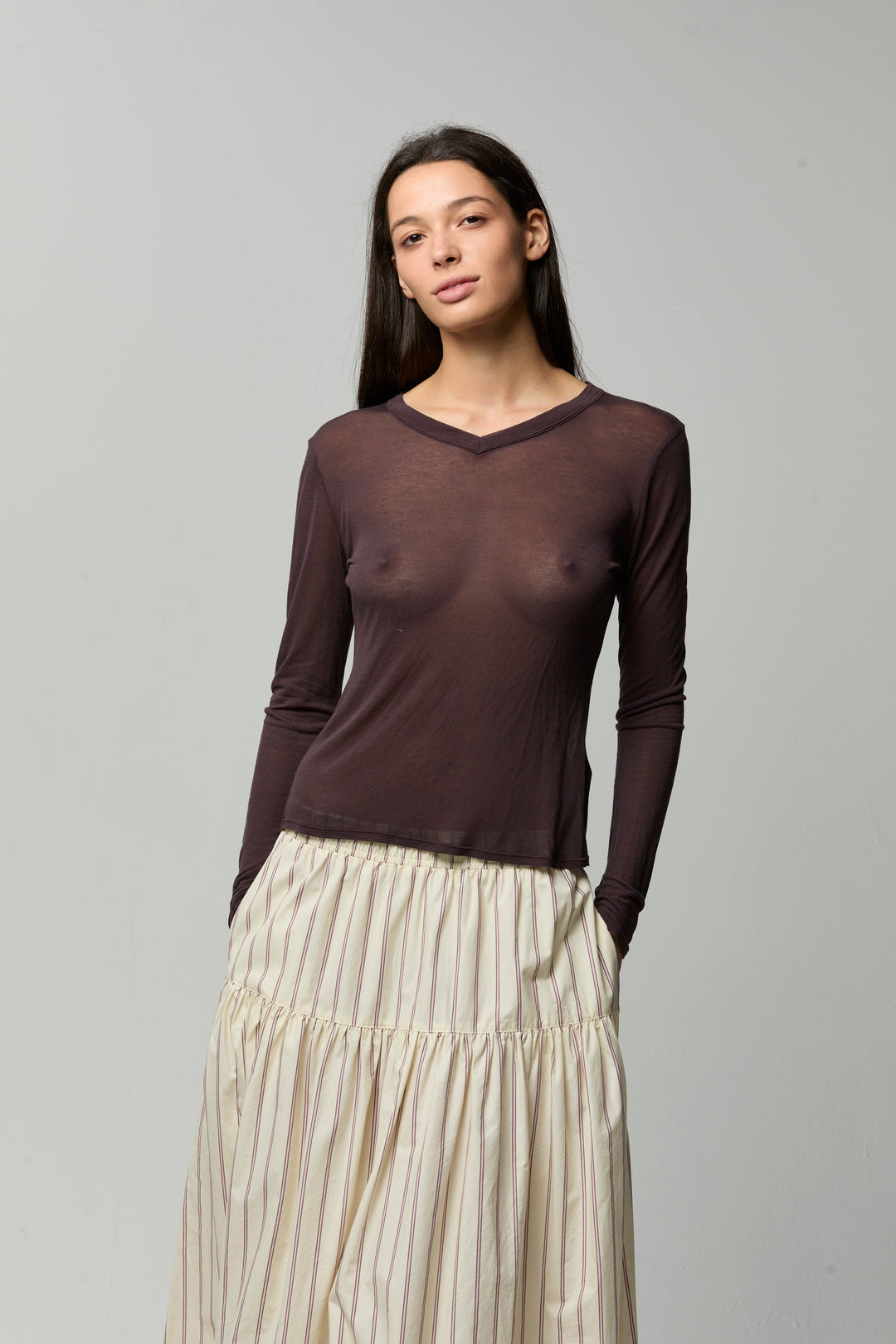 Ava Sheer Long Sleeve Tee