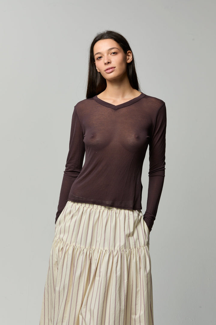 Ava Sheer Long Sleeve Tee