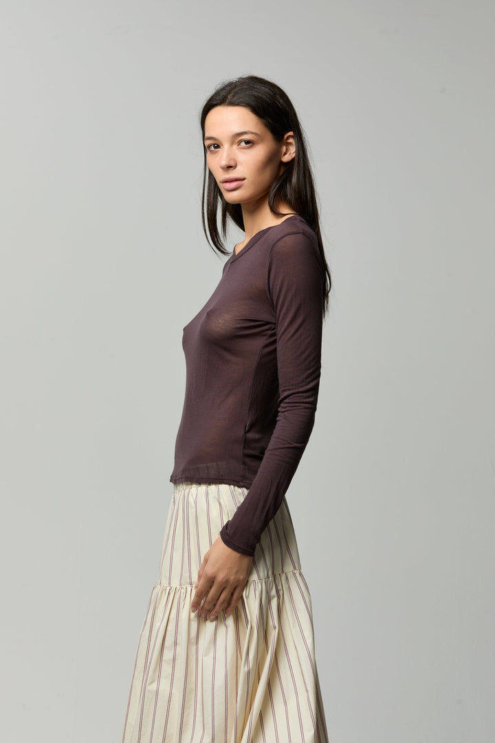 Ava Sheer Long Sleeve Tee