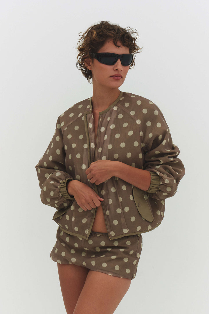 Fabio Voile Jacket Cream / Mocha