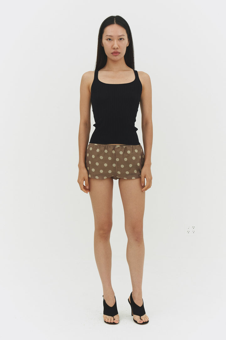 Ribbed Knit Tank Top Black