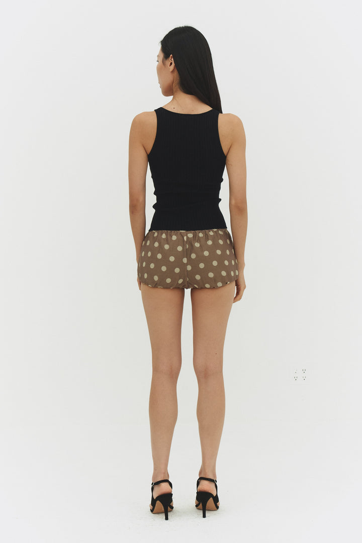 Ribbed Knit Tank Top Black