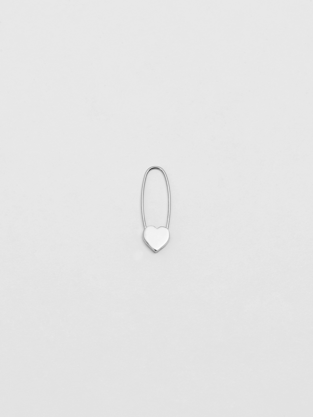 Heart Safety Pin Earring
