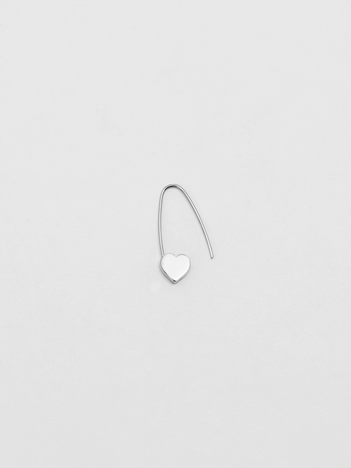 Heart Safety Pin Earring