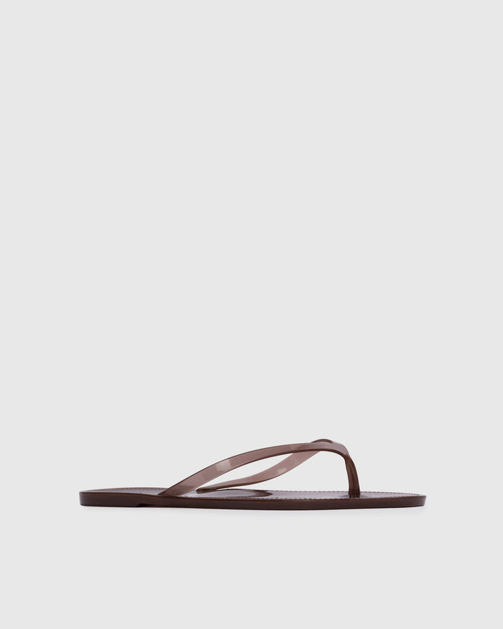 Crystal Flip Flop Sandal Chestnut