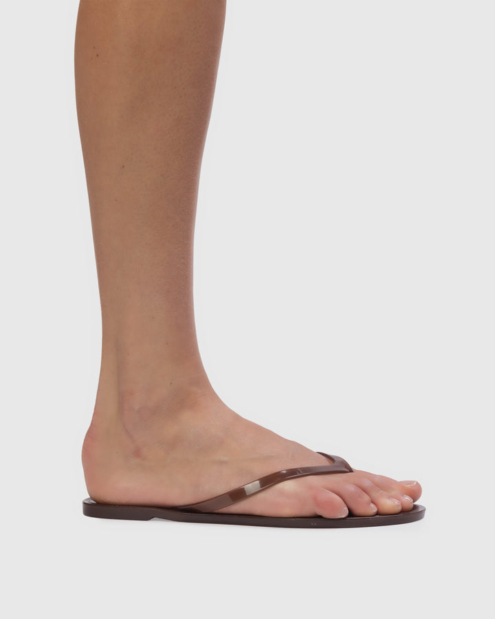 Crystal Flip Flop Sandal Chestnut