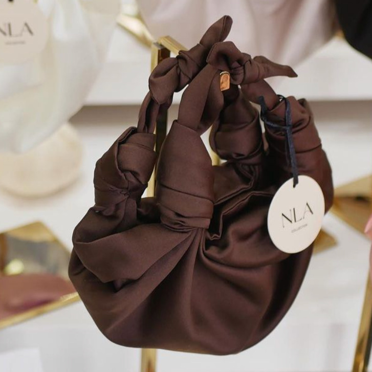 Silk Knot Bag Chocolate