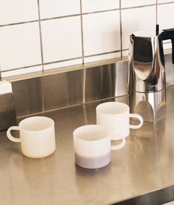 Lotta Coffee/Tea Cup White Jade,  Set of 2