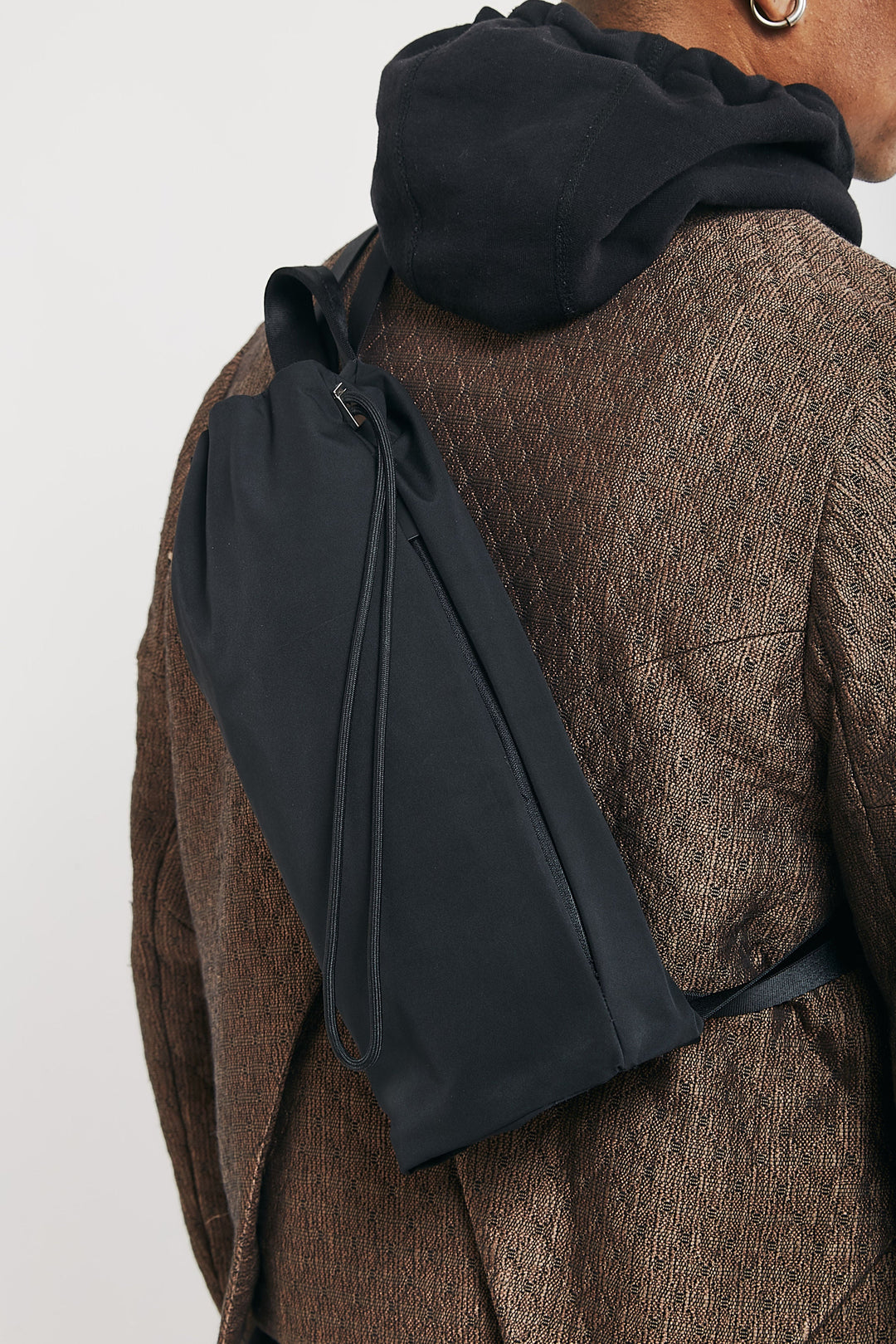 Nylon Slim Drawstring Backpack