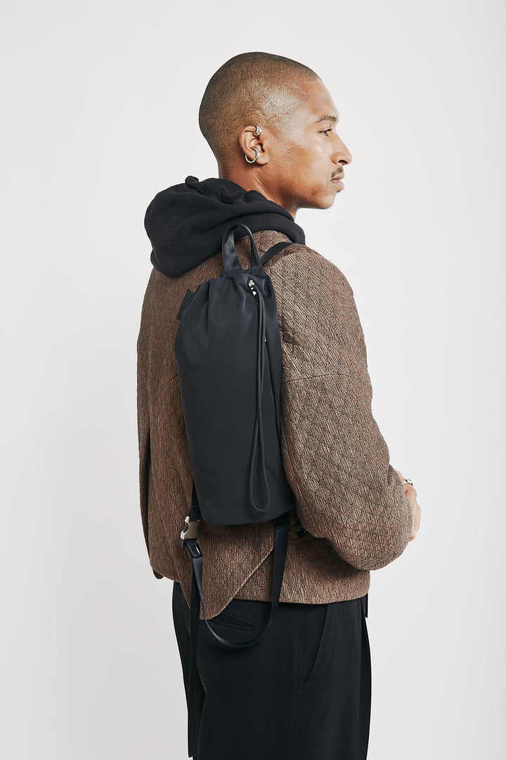 Nylon Slim Drawstring Backpack