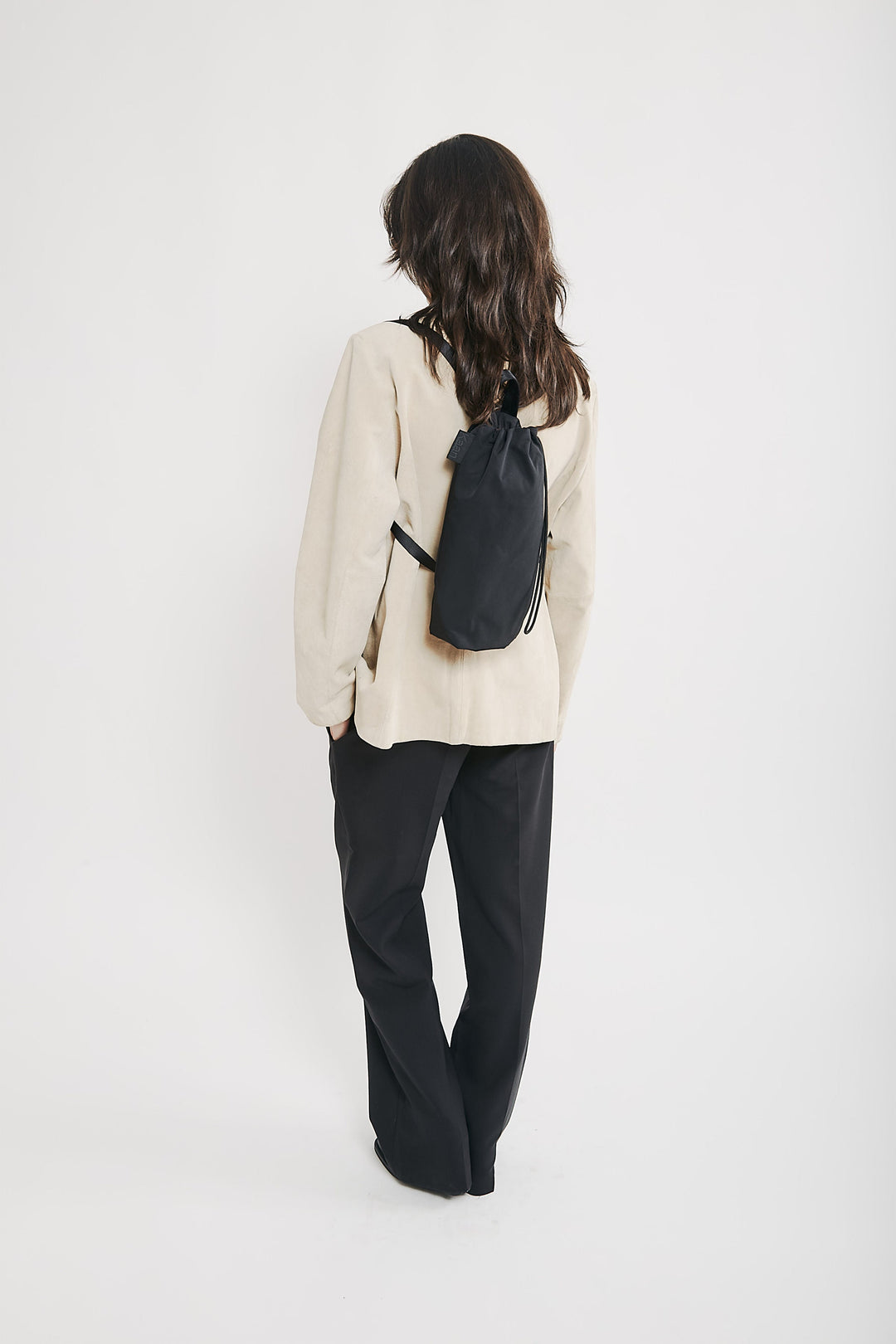 Nylon Slim Drawstring Backpack