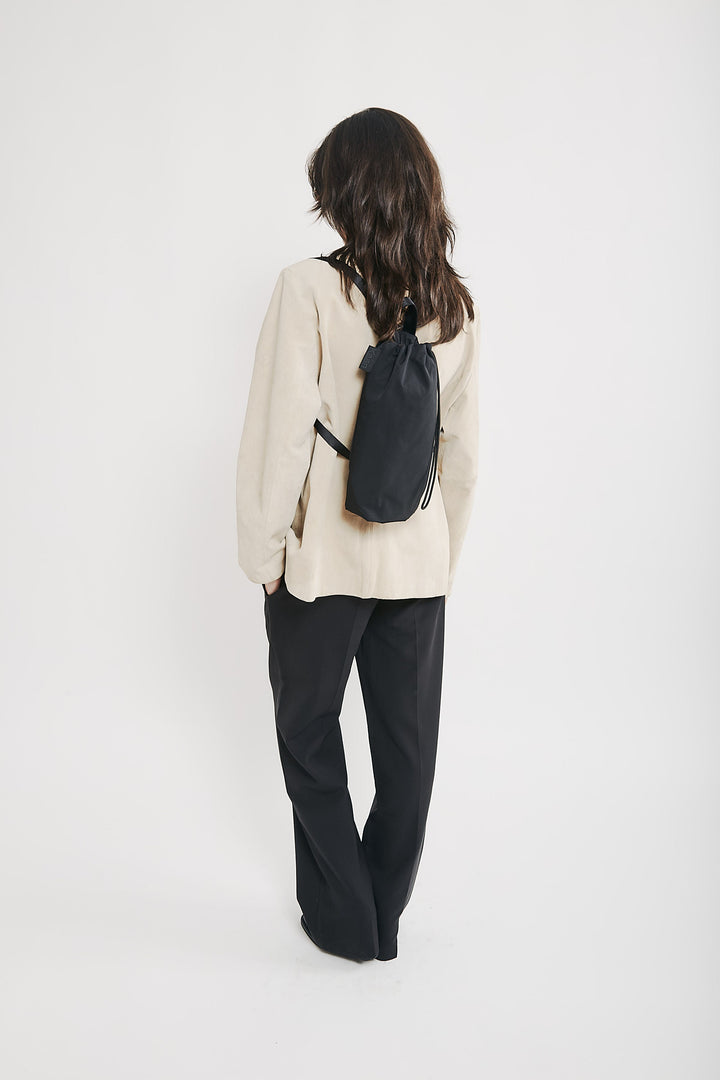 Nylon Slim Drawstring Backpack