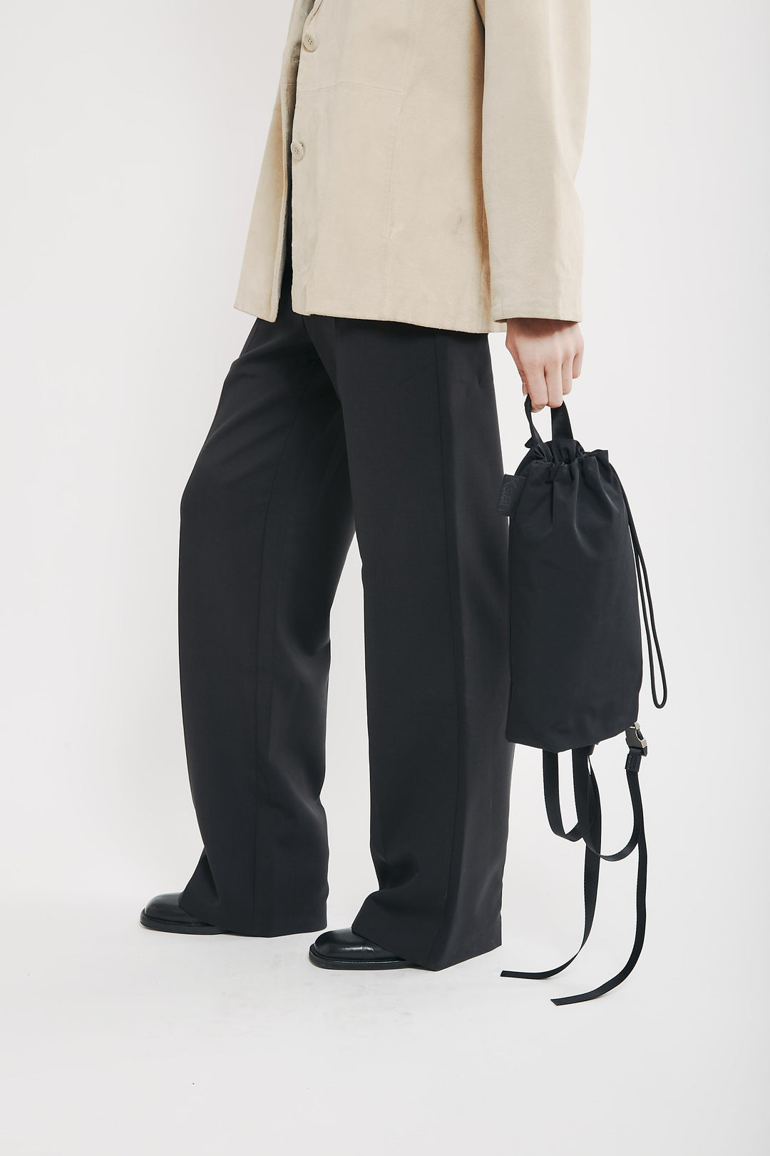 Nylon Slim Drawstring Backpack