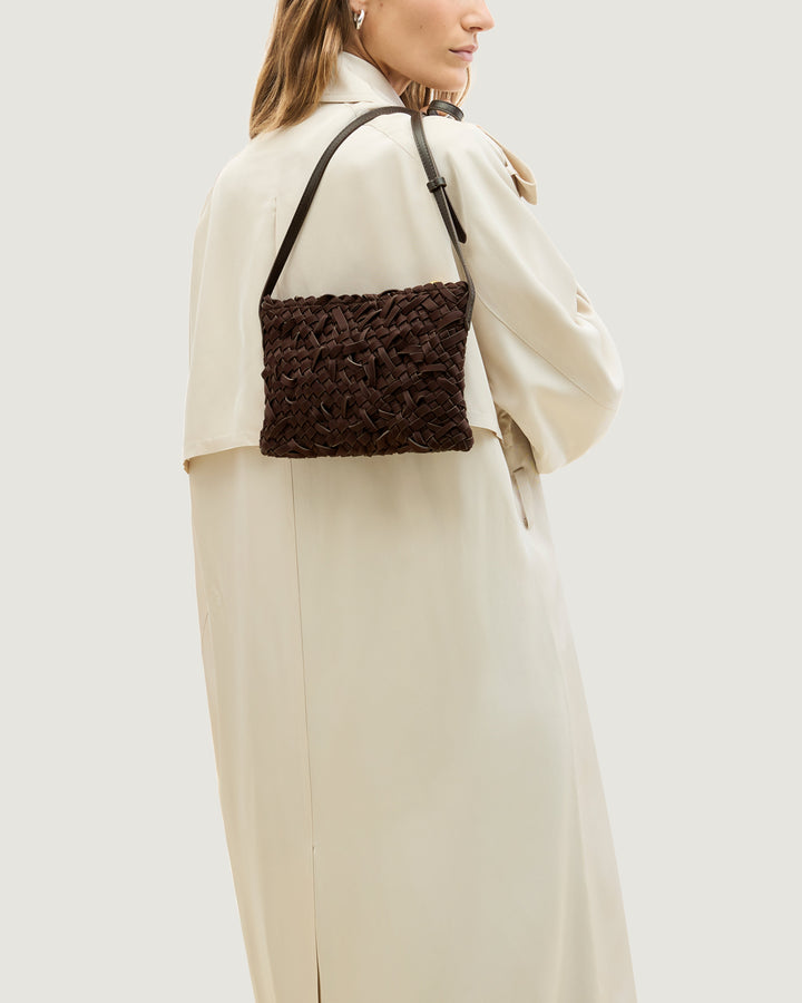 Soho Crossbody Nest Weave Chocolate