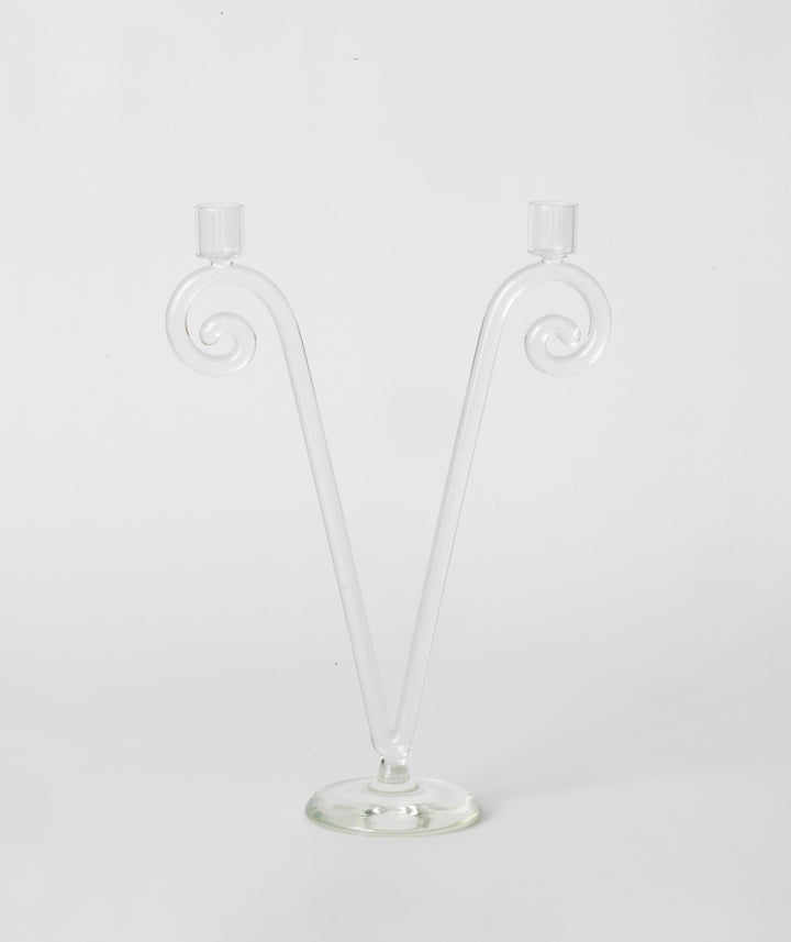 Double Stem Spiral Candleholder
