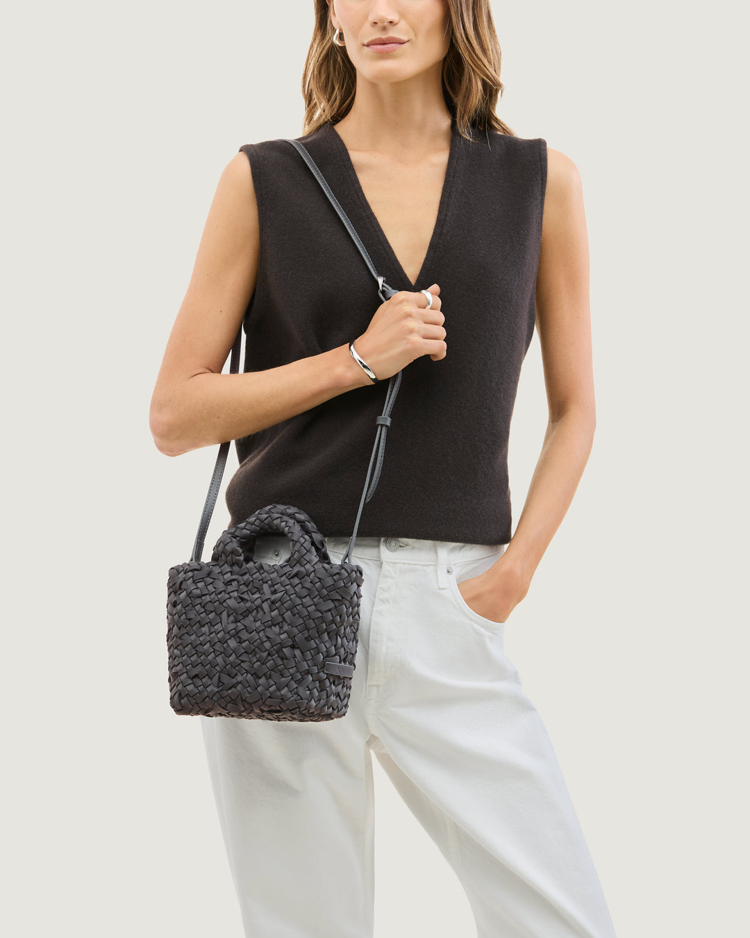 St. Barths Petit Tote Nest Weave Ash